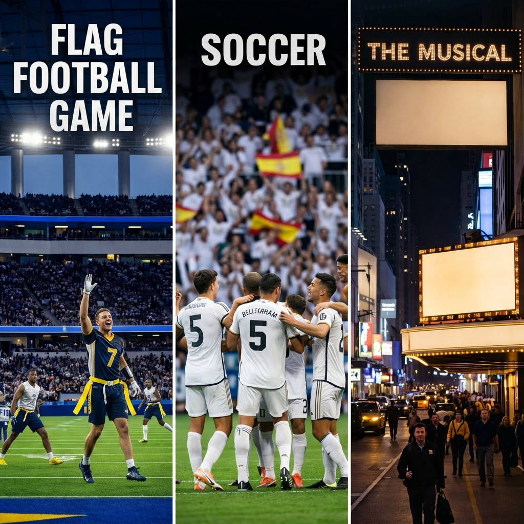 The NFL’s Flag Football Ambition vs. Soccer’s Global Grip — and Why 80% of Broadway Still Doesn’t Recoup