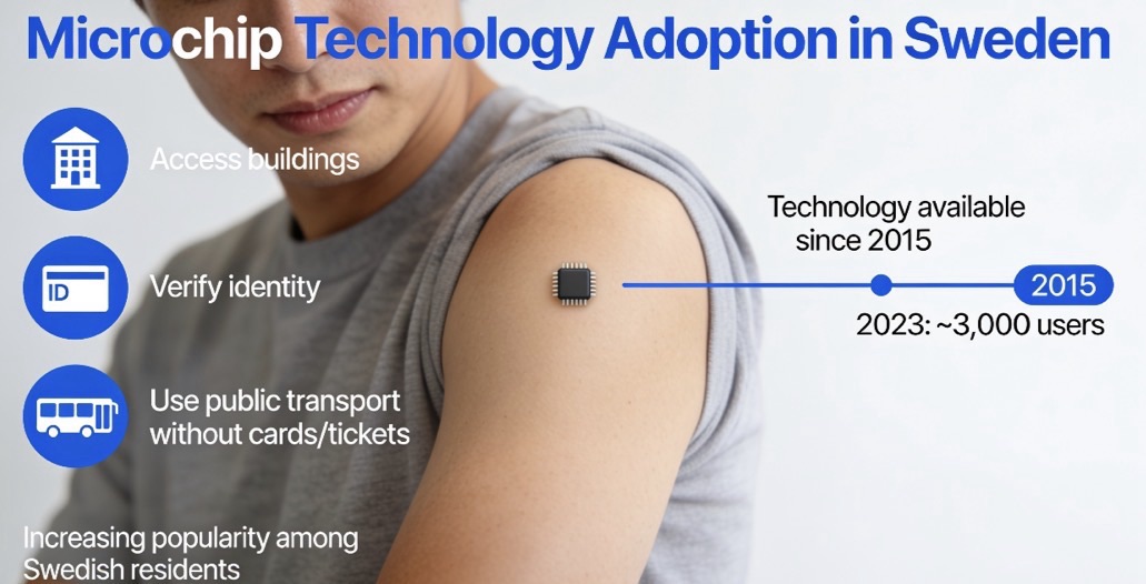 In Sweden, about 3,000 individuals have chosen to have rice-sized microchips inserted beneath their skin,